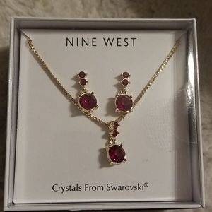 Swarovski crystal necklace and earrings